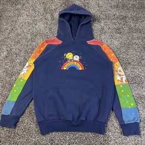 Vintage Rainbow Brite Size Small Blue Hoodie Sweatshirt 80s Cartoon Show Toy VTG